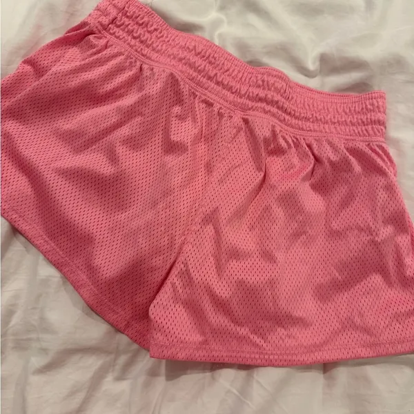 Free People Pink Imtimately Womens Mesh Gym Workout Shorts size S - Image 2