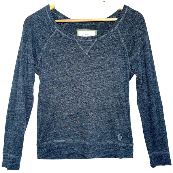 Abercrombie & Fitch Gray Logo Crew Neck Long Sleeve Pullover Sweatshirt Size S - Image 2