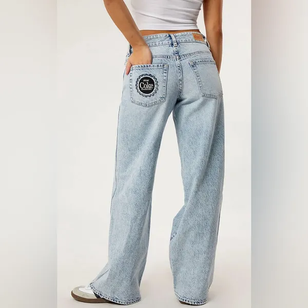Coca-Cola By PacSun Light Indigo Low Rise Baggy Jeans Size 28 x 32 - Image 3