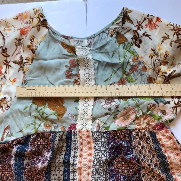 Umgee boho patchwork floral dress - Image 9