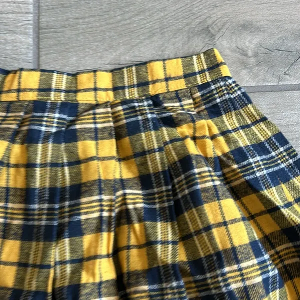 Plaid pleated skirt Yellow Size M - Image 2