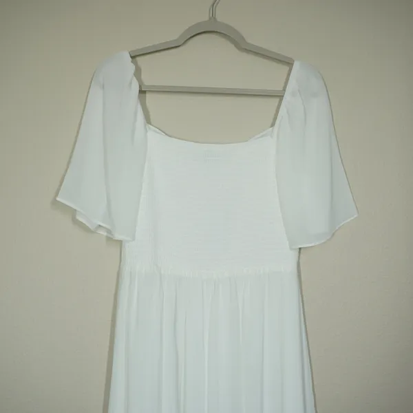 Baltic Born NEW Large Sierra Sweetheart Maxi Dress White Flutter Sleeve Bridal - Image 9