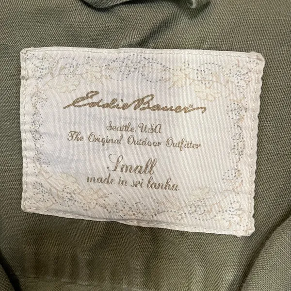 Eddie Bauer Womens Army Green Cargo Pocket Jacket Size Small - Image 7