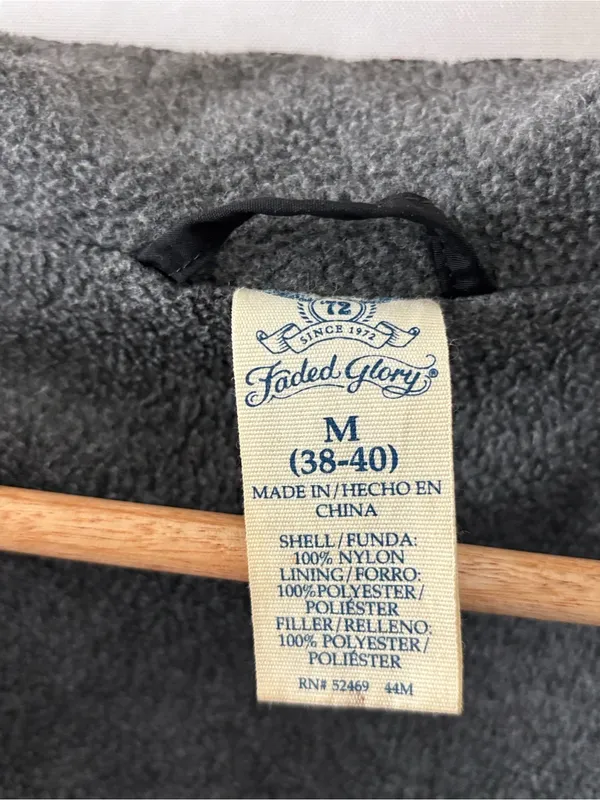 Y2K 2000s Faded Glory Men's Black Fleece-Lined Utility Bomber Jacket Size M⁠ - Image 10