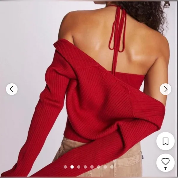 Maeve Anthropologie 2 piece set small halter shrug raspberry red $130 nwt - Image 2