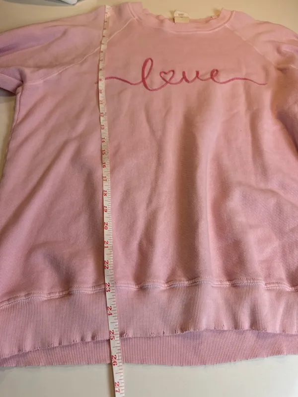 I.S.M.B.S‎ Pink 'love' Embroidered Crewneck Sweatshirt Size L - Image 9