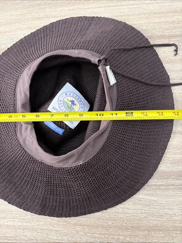 Wallaroo Hat Company Woven Chocolate Brown Victoria Diva Sun Hat Women - Image 4