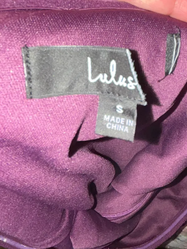 Lulus Luxurious Vision Plum Purple Satin Off-the-Shoulder Mini Dress - Image 3