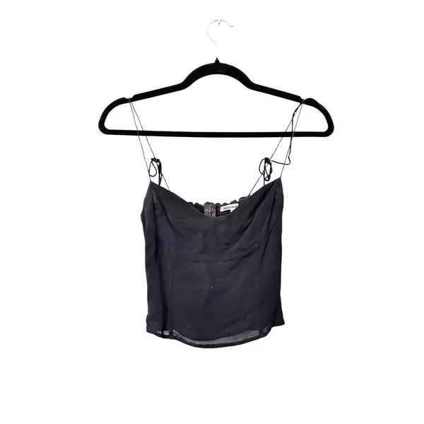 REFORMATION Cropped Camisole Black Sz 0‎ - Image 2