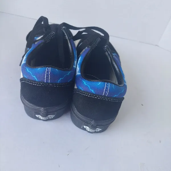 Van’s Black Blue Lightning Barely Worn Mens 5.5 Womens 7 - Image 4
