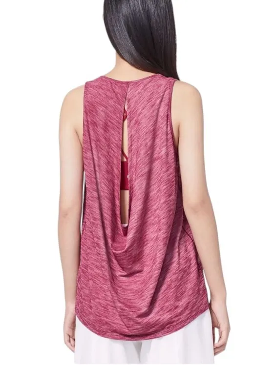 Lululemon draped Open Back Low Key Athletic Tank Heathered Ruby Red Size S - Image 2