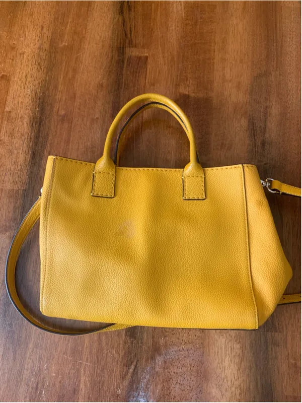Kate Spade Margaux Saffron Yellow Satchel – Pebbled Leather Crossbody Tote - Image 3