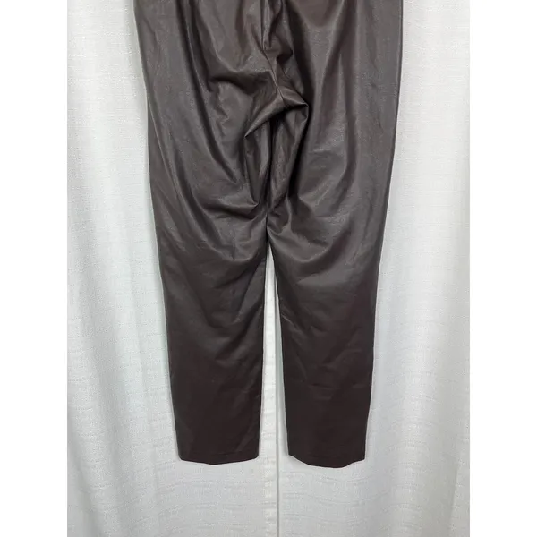 Brochure Walker Brown Faux Leather Juniper Straight Leg Crop Pants Sz.S - Image 12