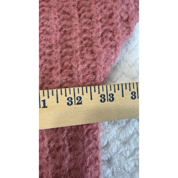 Free People Alpaca Blend V-Neck Cropped Sweater Rose Pink OB1010814 Small - Image 3