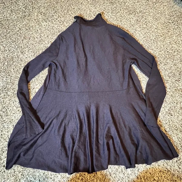 Eileen Fisher‎ 100% Merino Wool Open Front Cardigan Shawl Collar Purple Large - Image 4