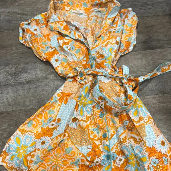 &Merci orange‎ and blue mini dress size S - Image 3