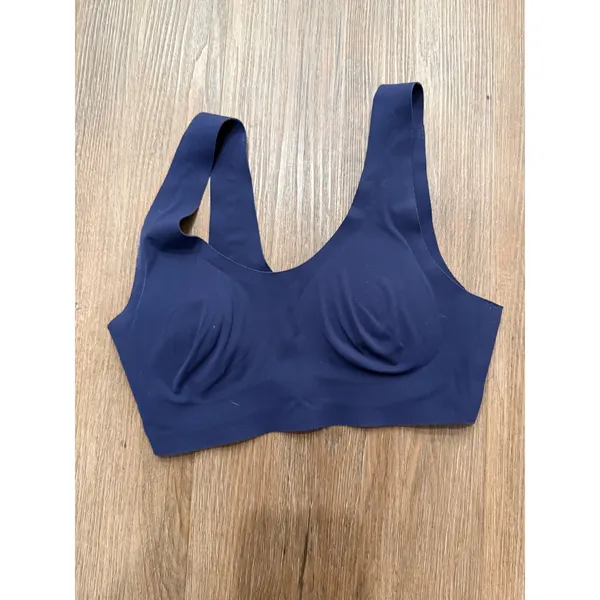 Aerie Smoothez Navy Blue‎ Seamless Bralette Molded Cup Scoop Neck Womens XS - Image 4