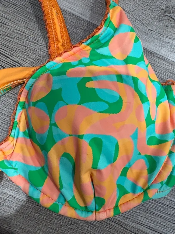 Dippin Daisys Orange Bikini Top Large - Image 6