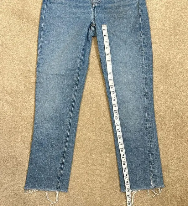 Madewell The Curvy Perfect Vintage Raw Hem Distressed Jean Women Blue 23T Tall - Image 10