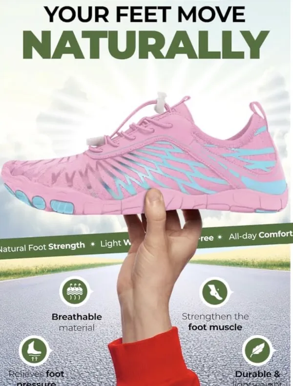 Lightweight Pink Breathable Barefoot Athletic Shoes with Anti-Slip Sole - Image 11