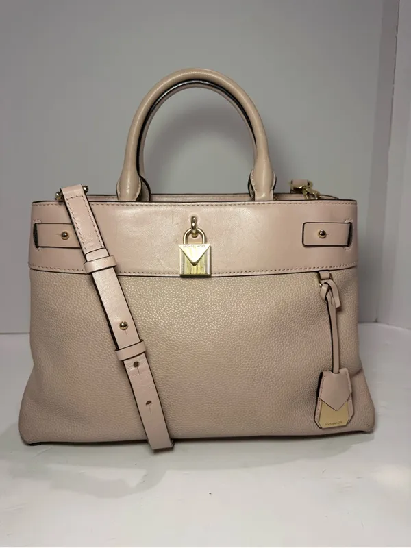 Michael Kors Blush Pink Leather 2-Way Satchel Crossbody Bag AV-1807 - Image 14