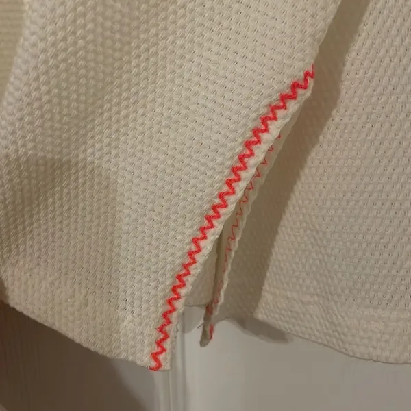 Anthropologie Maeve Louisa Cream Bohemian Long Sleeve Top with Coral Embroidery - Image 9