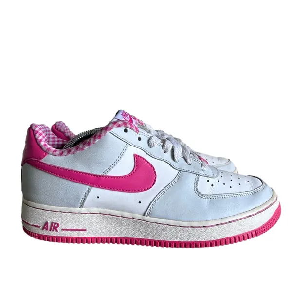 Nike Air Force 1 Lows Pink White Grey Shoe Size 7Y or 8.5 #619 - Image 2