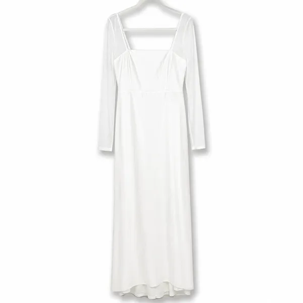Lulus Luxe Bridal Lovingly Yours White Mesh Long Sleeve Wedding Maxi Dress XL - Image 6