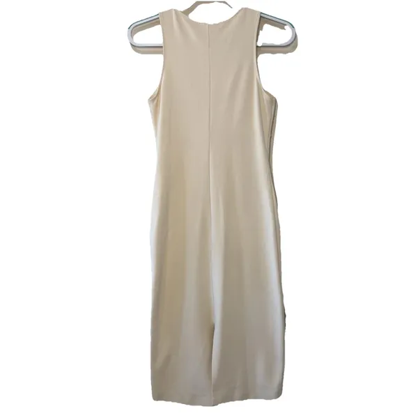 Lulus Fitted‎ Stretch Dress That Thing You Do Bodycon Deep V Ivory Size S - Image 5