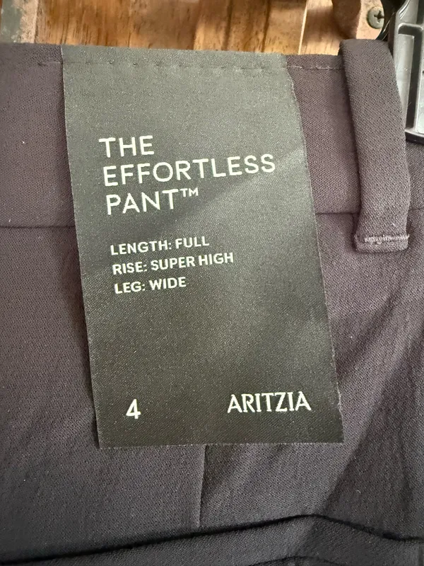 Aritzia Effortless Pant Black Wide Leg , Supper High Rise, Length Full Size 4 - Image 3