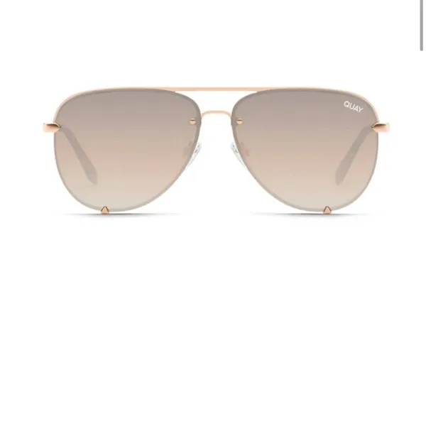 Quay Australia High Key Rimless Rose Brown Sunglasses NWT - Image 2