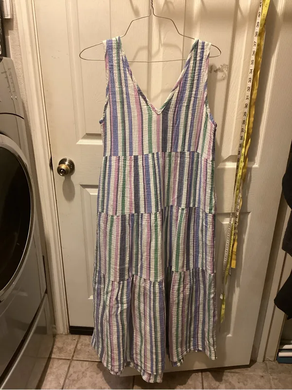 Marine Layer Multicolor Pastel Striped Tiered Maxi Dress - Image 4