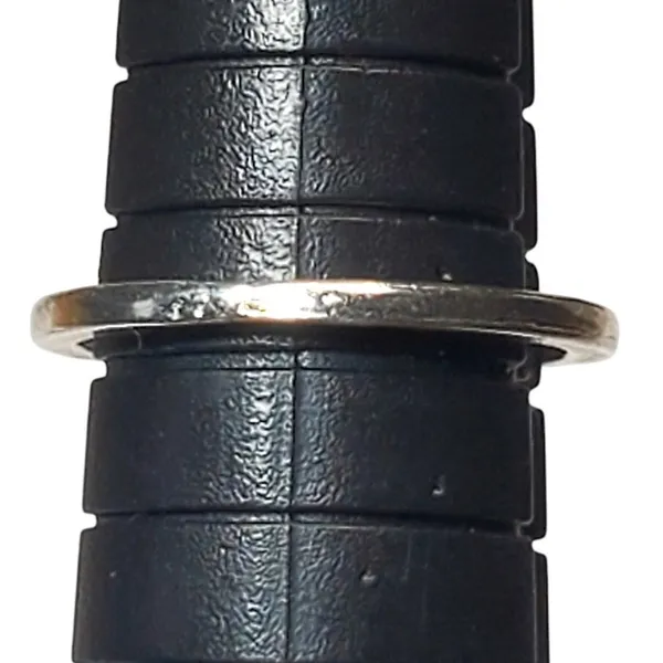 Silver Tone Ring Sz 4.5 Unsigned Blue Cabochon Crescent Moon - Image 4