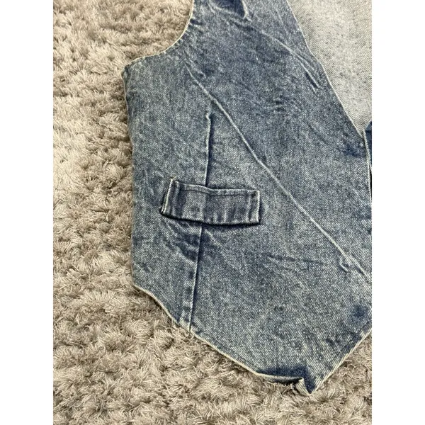 The Dean Group Vintage 90’s Acid Washed Denim Vest Women’s Size Large - Image 3