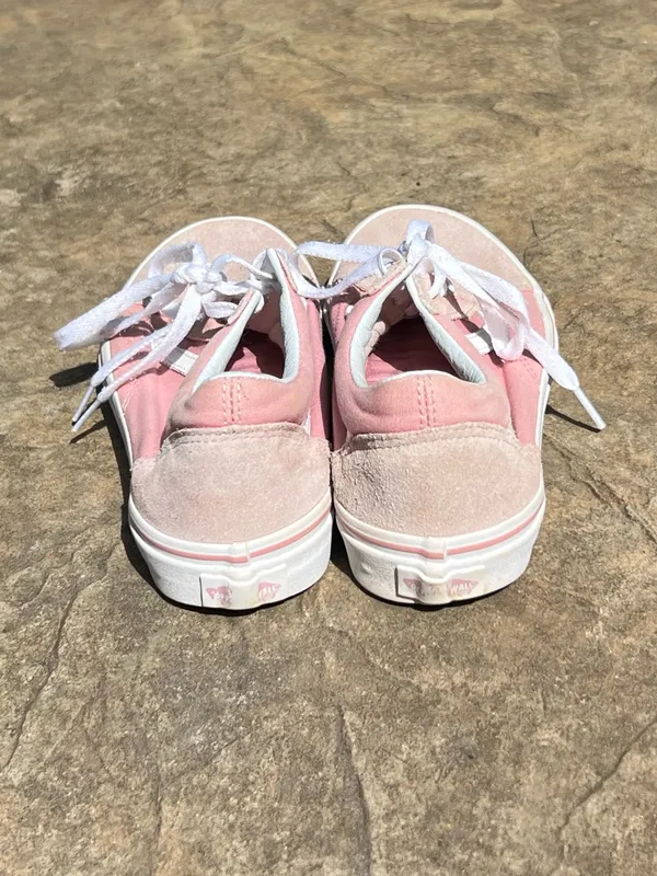 Vans Pink Suede & Canvas Low Tops with White Accents - Image 2