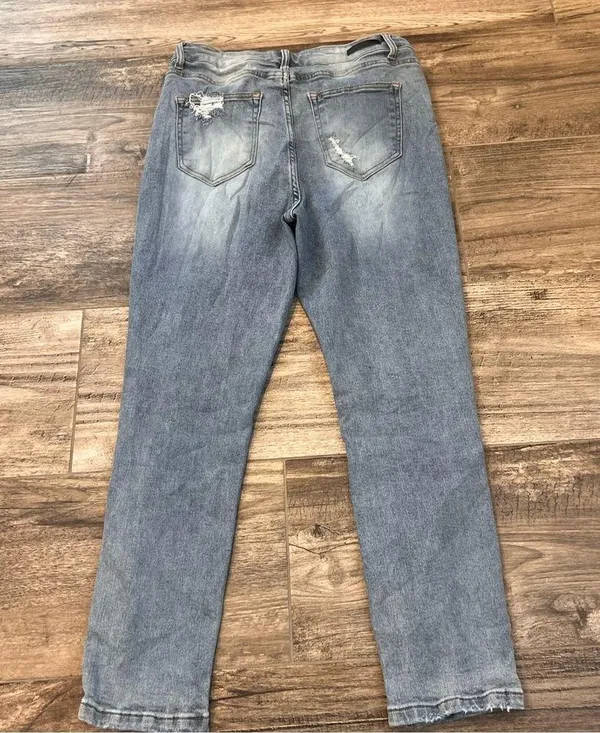Risen Los Angeles Jeans Size 15/32 Blue Denim High Rise Distressed Jeans #247 - Image 2