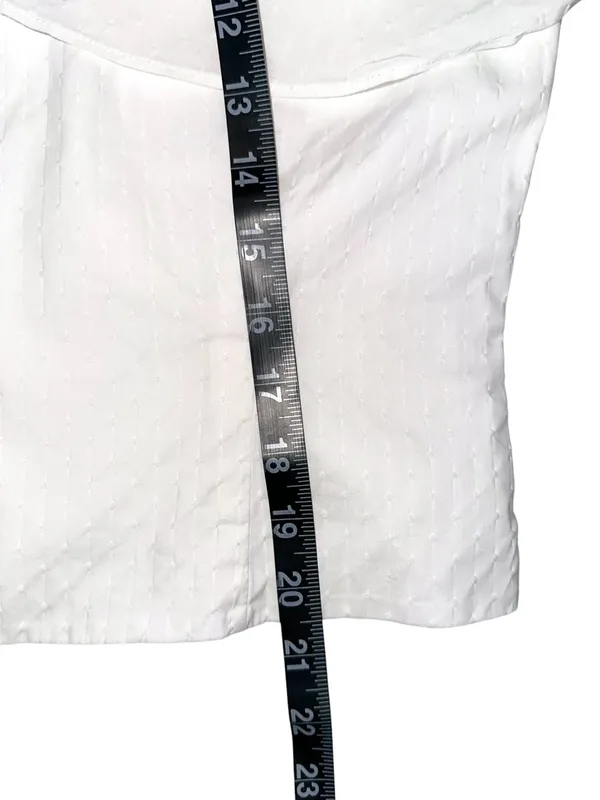 INTERMIX White Off The Shoulder Ruffle Halter Top LARGE - Image 8