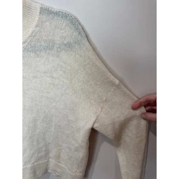 Acne Studios Ryssa Alpaca Merino Wool Cream Cropped‎ Sweater Sz S - Image 3