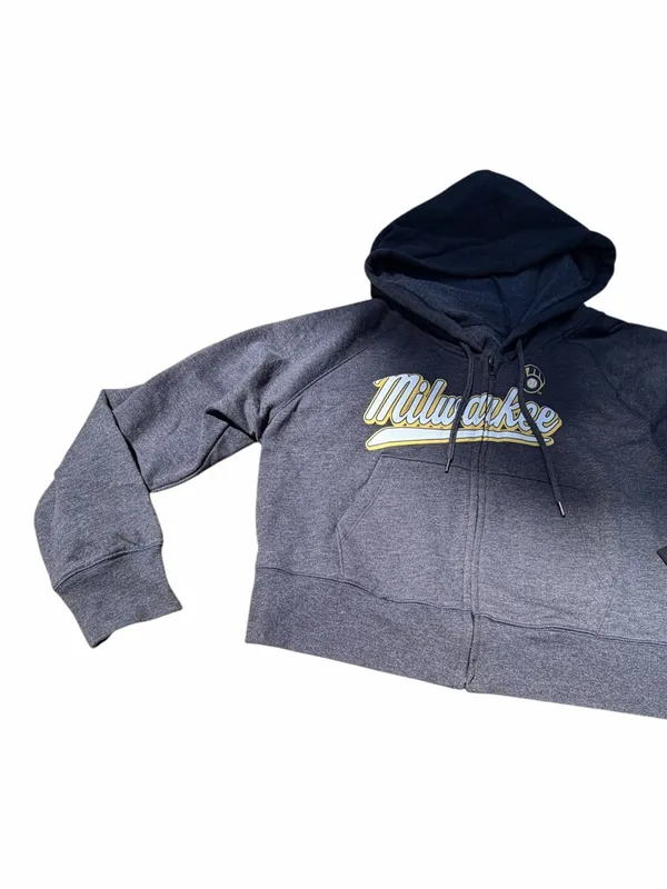 New Era Milwaukee Brewers Full Zip Hoodie Women’s Large NWT - Image 3