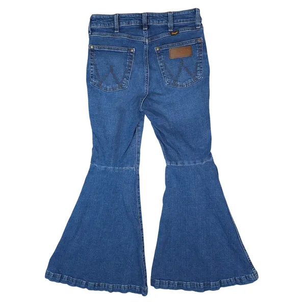 Wrangler Retro Green Jeans Trumpet Flare High Rise Womens 27x30 Blue Western - Image 2
