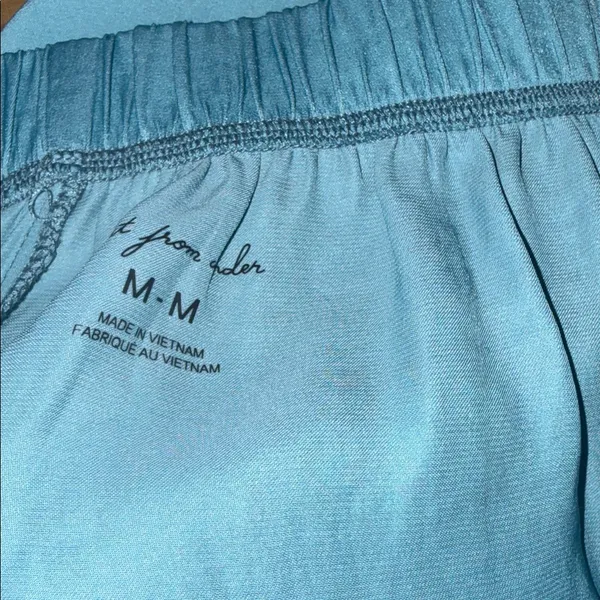 Urban Outfitters NEW Out From Under Annie Lace-Trim Satin Micro Short Cameo Blue Medium - Image 4