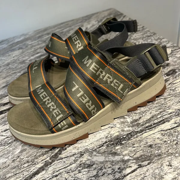 Merrell Olive and Orange Strap Sandals - Image 5