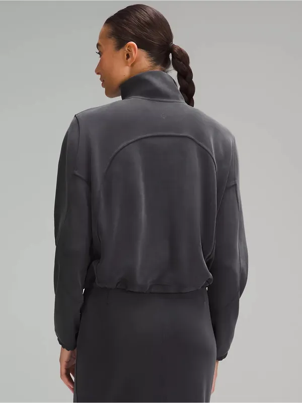 Lululemon Black Brushed Softstreme Half Zip Pullover Size 4 Square Dot - Image 7