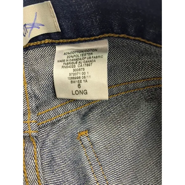Gap Straight Boy Cut Jeans Womens 6 Long Blue Dark Wash Denim‎ 372071 - Image 7
