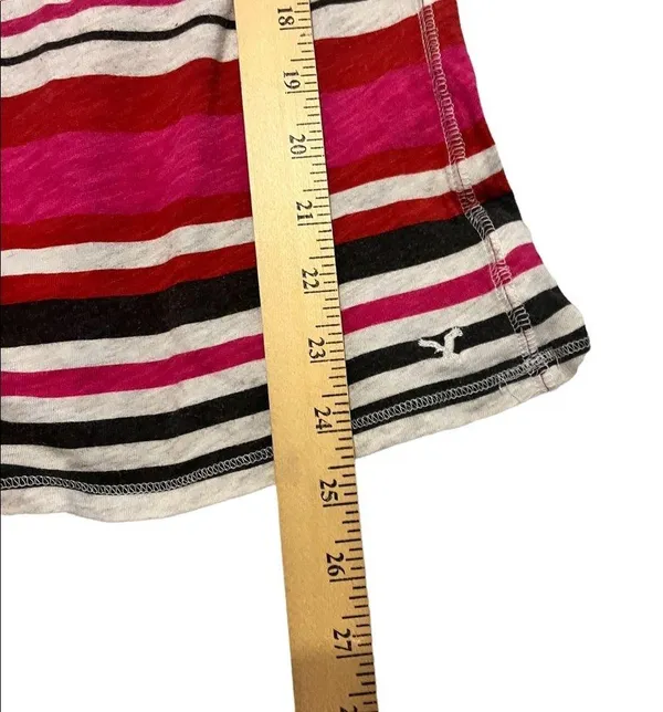 American eagle striped vneck long sleeve shirt size medium - Image 7