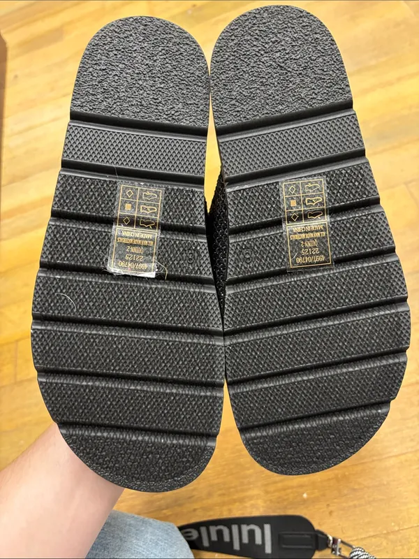 Pierre Dumas Black Woven Buckle Slide Sandals - Image 2