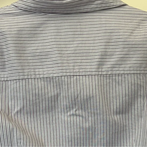 Ann Taylor LOFT Dress Shirt Long Sleeve Blouse Striped Button Up 10 Petite 10p - Image 3