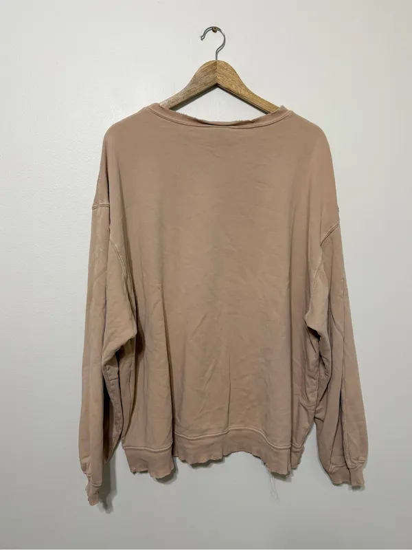 Free People Oversized Crewneck Sweatshirt Size Large Distressed Boho Pullover - Image 8