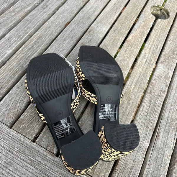 universal Thread Womens Aaliyah Raffia‎ Strappy Knot Sandal Heels Black 8.5 - Image 8