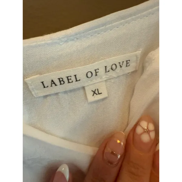 Label of Love White Starfish Textured Tiered Maxi Dress Tie Shoulder XL - Image 5